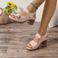 👡Sandales pour femmes à bout ouvert et à boucle métallique et à talons hauts👡