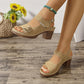 👡Sandales pour femmes à bout ouvert et à boucle métallique et à talons hauts👡