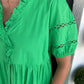 🌸Elégante robe pour femme avec décolleté en V et manches bouffantes🌈