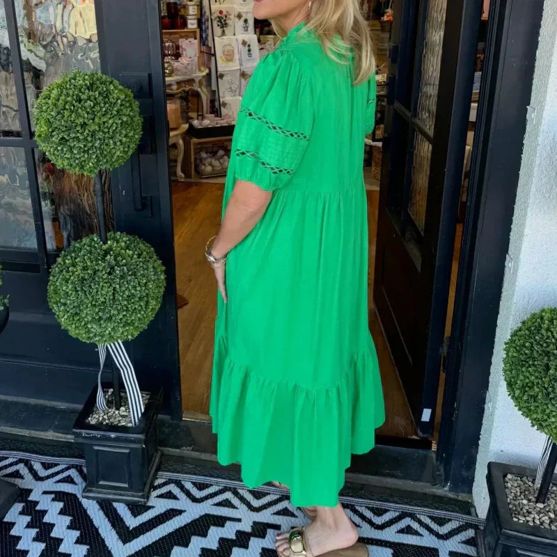 🌸Elégante robe pour femme avec décolleté en V et manches bouffantes🌈
