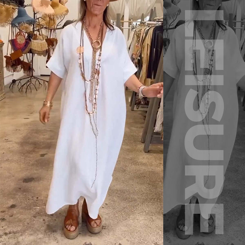 🔥 Robe fendue unie, décontractée, pour femmes🔥