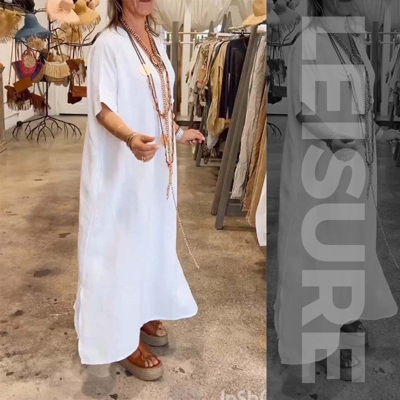 🔥 Robe fendue unie, décontractée, pour femmes🔥