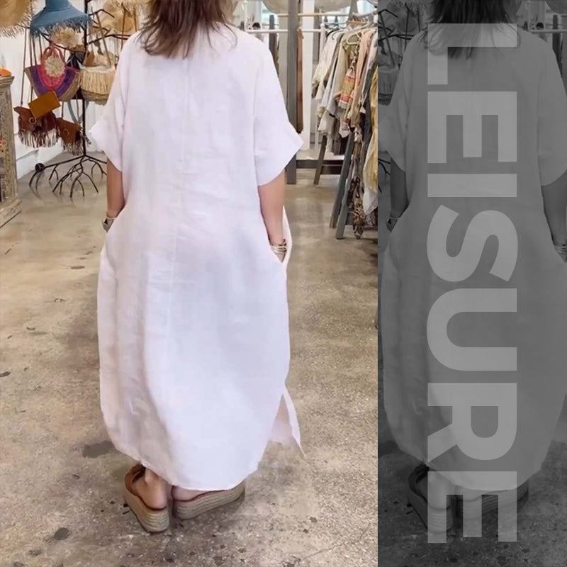 🔥 Robe fendue unie, décontractée, pour femmes🔥