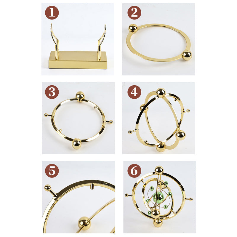 Pendule à mouvement perpétuel en orbite céleste – Décoration rotative créative pour la maison