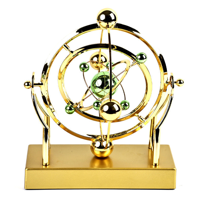 Pendule à mouvement perpétuel en orbite céleste – Décoration rotative créative pour la maison