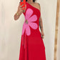Robe asymétrique à imprimé floral