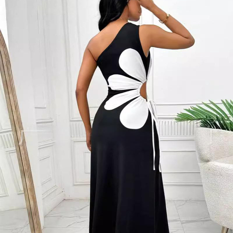 Robe asymétrique à imprimé floral