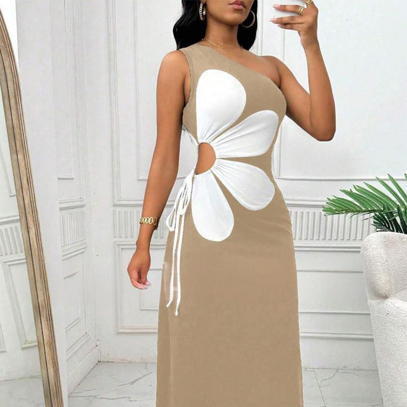 Robe asymétrique à imprimé floral