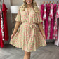 Elégante robe imprimée pour femme avec décolleté en V