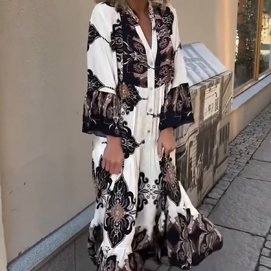 Robe ample imprimée élégante pour femmes