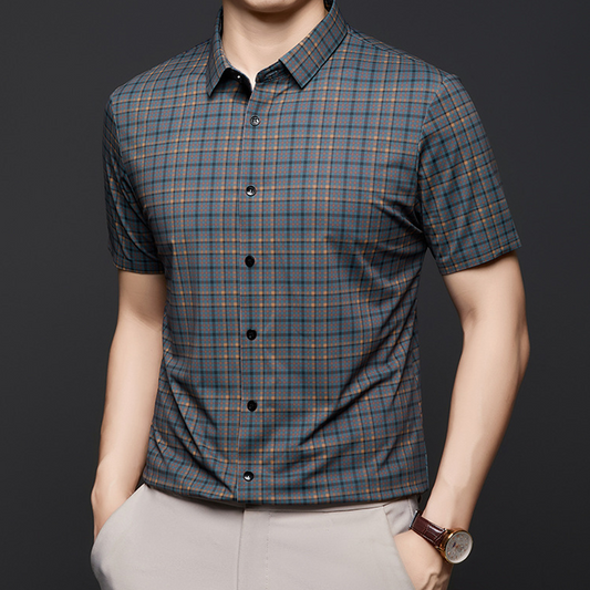 ✅2025 New 🎁 Chemise à manches courtes à carreaux pour hommes - à la mode et confortable