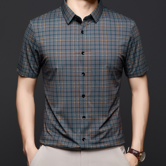 ✅2025 New 🎁 Chemise à manches courtes à carreaux pour hommes - à la mode et confortable