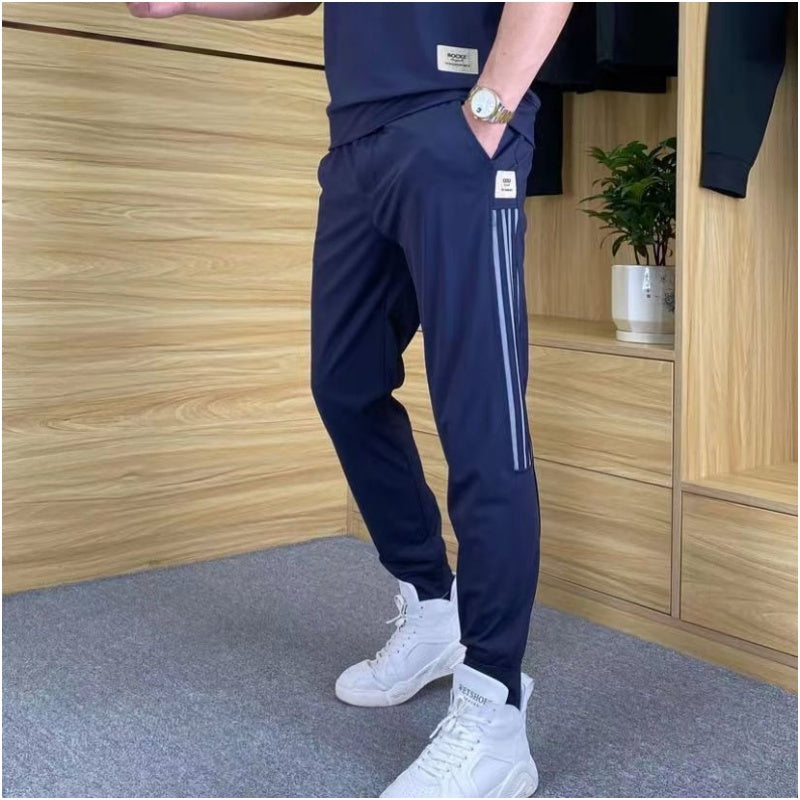 Ensemble 2 pièces - Top à manches courtes et pantalon de jogging extensible pour hommes