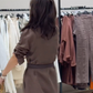 Robe chemise à manches longues boutonnées pour femmes