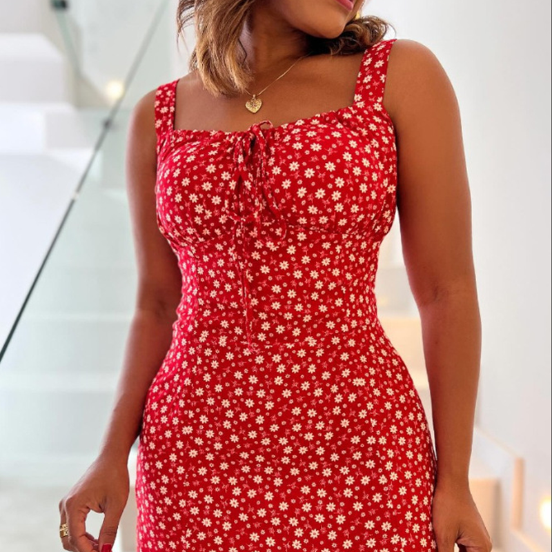 Floral Print Spaghetti Strap Mini Dress🔥Achetez-en 2 et obtenez 5% de réduction + livraison gratuite 🛫