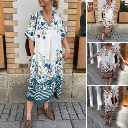 Robes décontractées imprimées de fleurs pour femmes