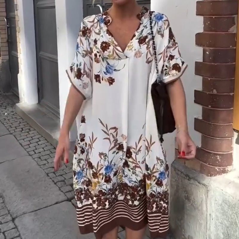 Robes décontractées imprimées de fleurs pour femmes