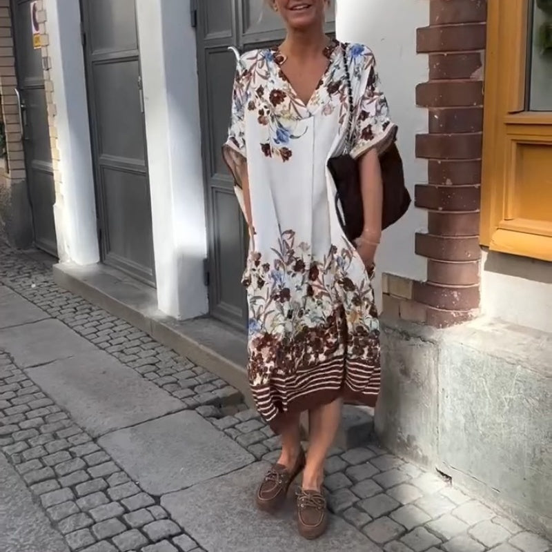 Robes décontractées imprimées de fleurs pour femmes
