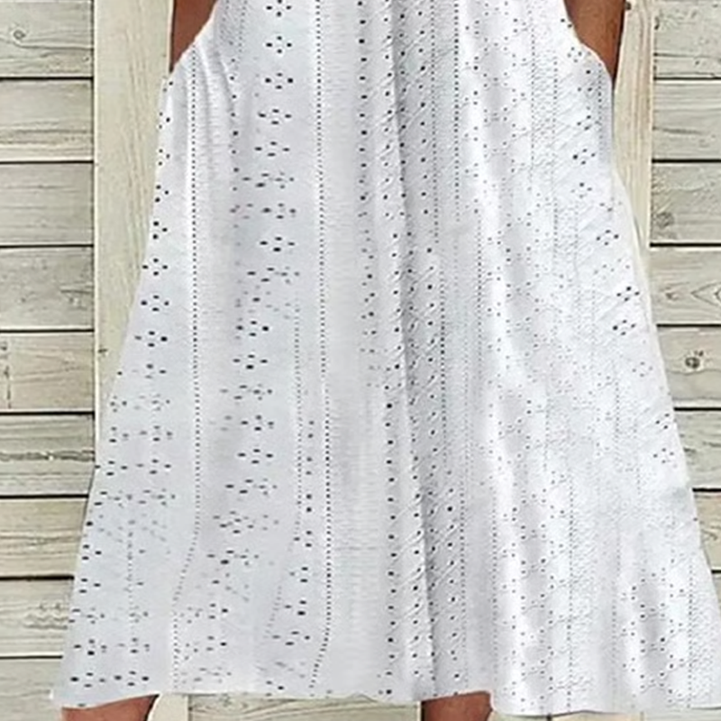👗 50% DE RÉDUCTION ✨ Robe élégante femme avec décolleté en V et découpes – Taille fluide, respirante & parfaite pour les soirées d’été ou les occasions spéciales 💃