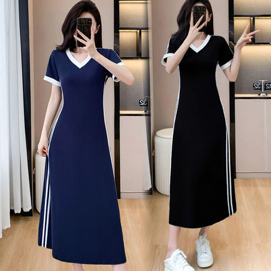 🔥2025 ventes chaudes🔥Robe décontractée et simple à col en V pour femme