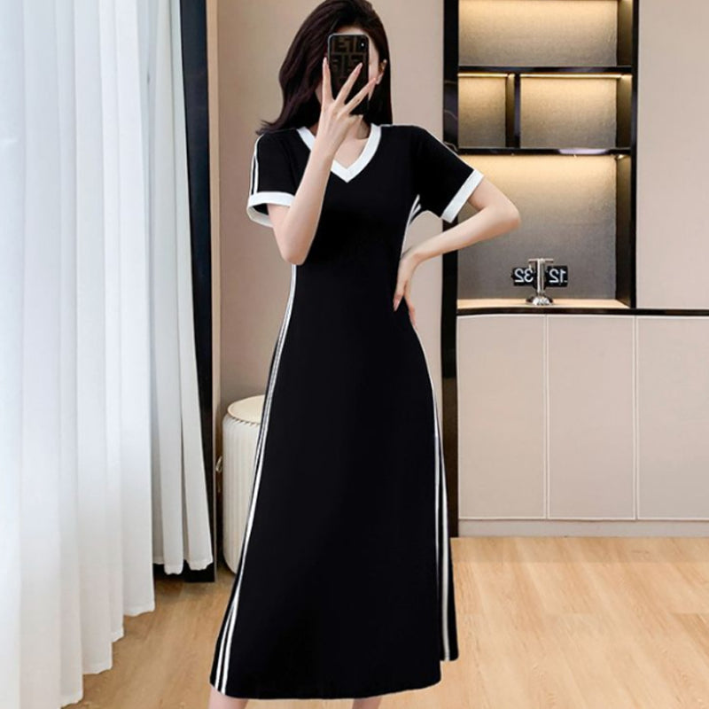🔥2025 ventes chaudes🔥Robe décontractée et simple à col en V pour femme
