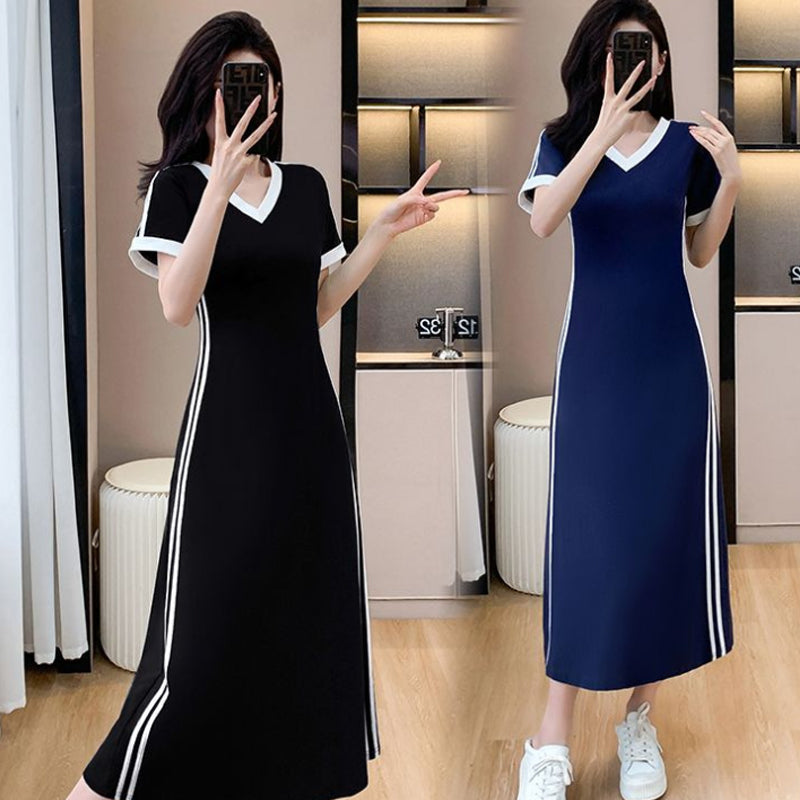 🔥2025 ventes chaudes🔥Robe décontractée et simple à col en V pour femme