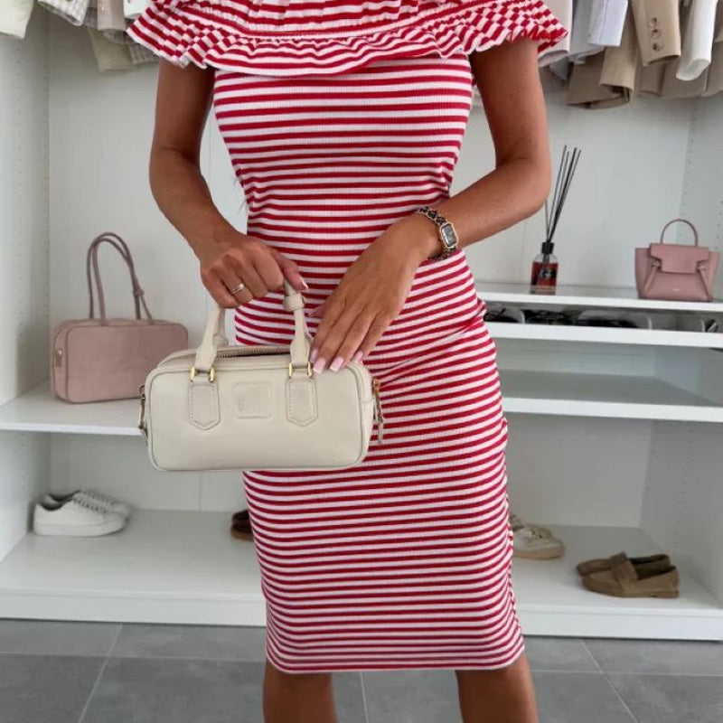 🌸Temporaire 50% RÉDUCTION🌸 Dame élégante robe moulante à épaules dénudées avec fronces