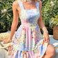Mini-robe sans manches à imprimé floral