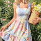 Mini-robe sans manches à imprimé floral