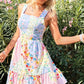 Mini-robe sans manches à imprimé floral