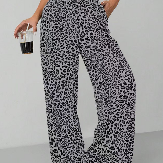 ✨DERNIER JOUR 50% OFF🔥Pantalon large à imprimé léopard à la mode pour femme