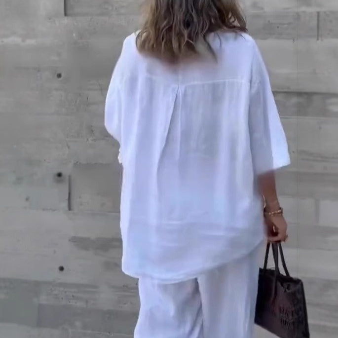 Ensemble 2 pièces pour femmes, composé d'un haut et d'un pantalon amples