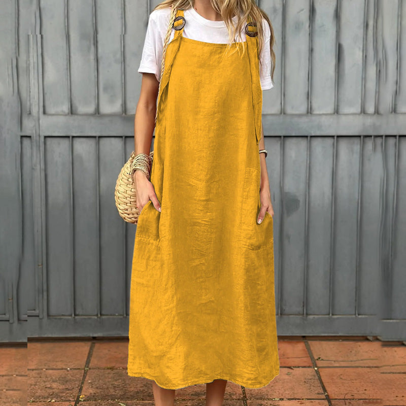 Robe pour femme avec bretelles réglables et poches