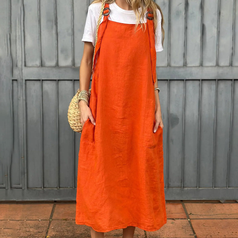 Robe pour femme avec bretelles réglables et poches