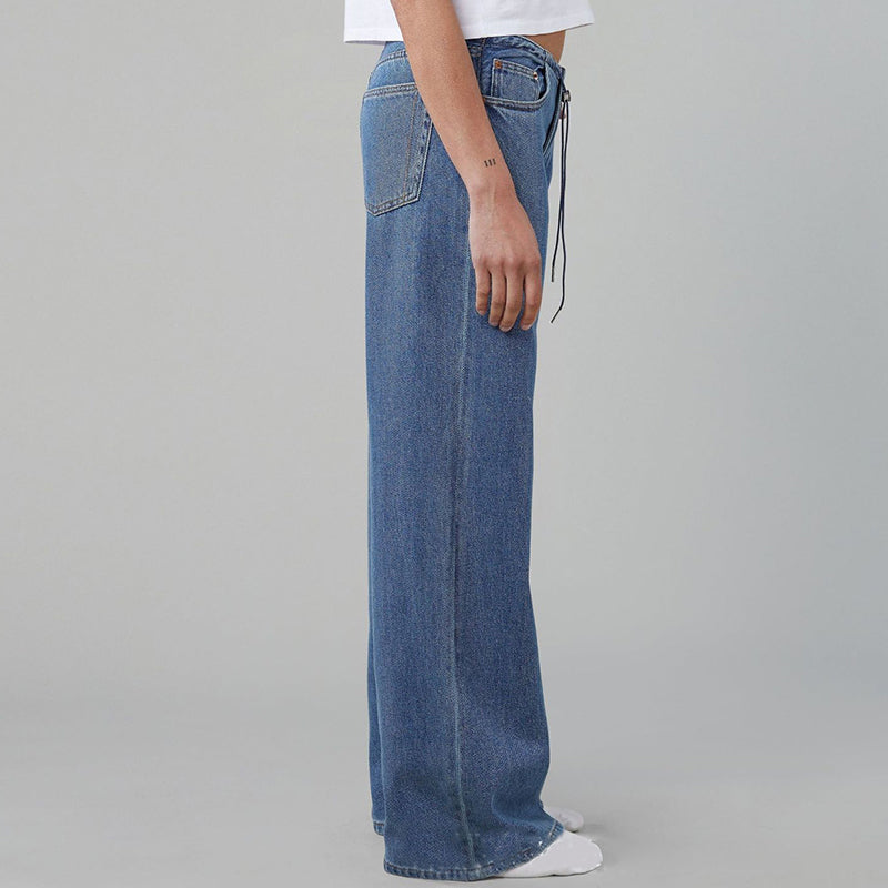 🎀 Pantalon large à taille basse ajustable par un cordon de serrage pour de multiples portés👖