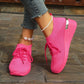 Mocassins à semelles compensées en tricot extensible et respirant pour femmes