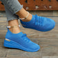 Mocassins à semelles compensées en tricot extensible et respirant pour femmes