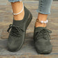Mocassins à semelles compensées en tricot extensible et respirant pour femmes