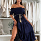 👗 Robe femme longue à manches courtes et épaules dénudées à la mode🌺