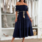 👗 Robe femme longue à manches courtes et épaules dénudées à la mode🌺