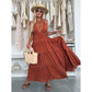 Robe maxi dos nu avec décolleté profond en V pour femme