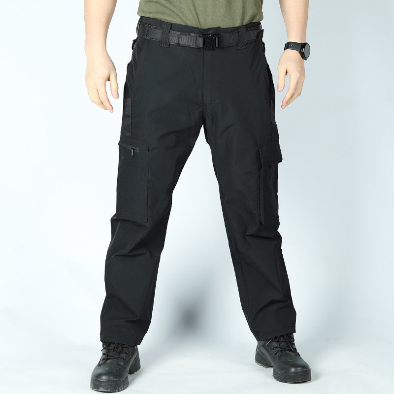 Pantalon cargo long respirant de couleur unie pour hommes