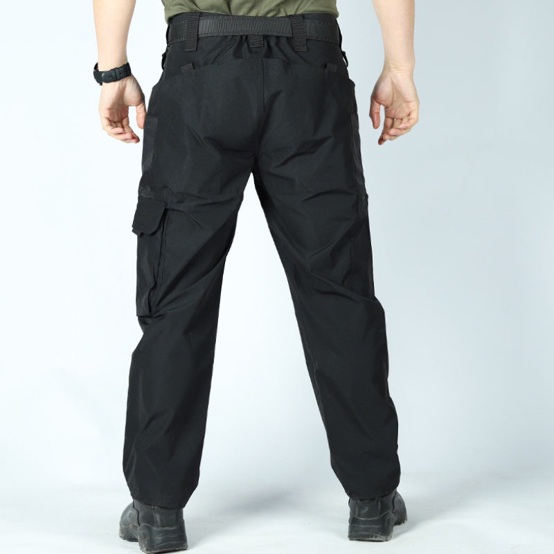 Pantalon cargo long respirant de couleur unie pour hommes