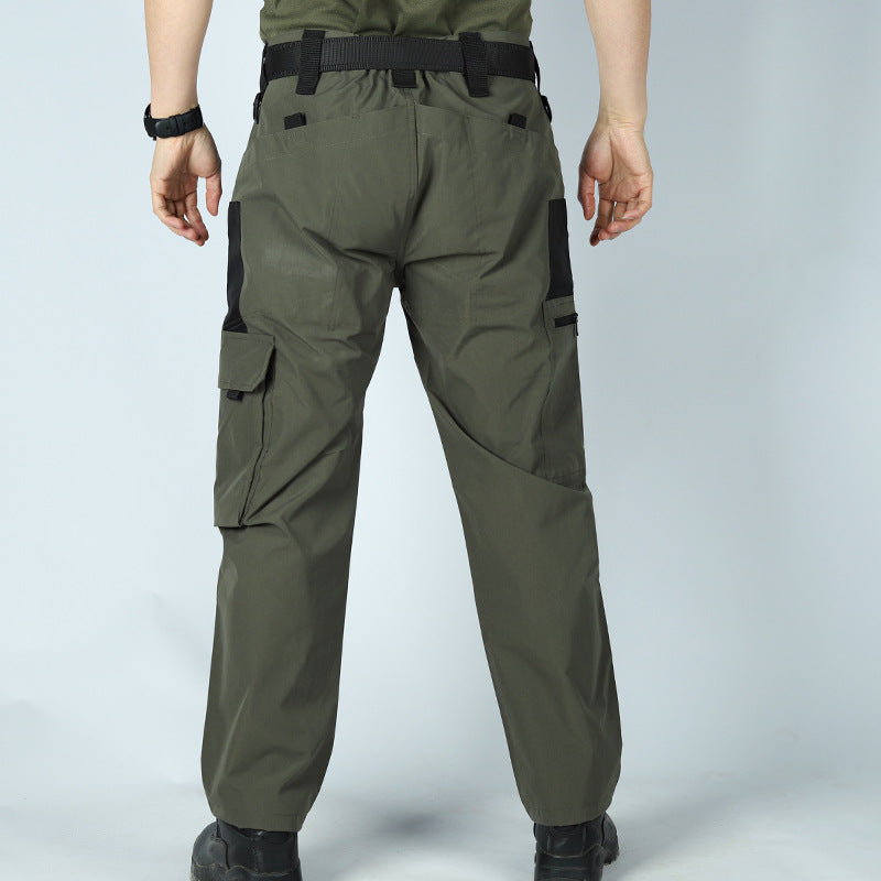Pantalon cargo long respirant de couleur unie pour hommes