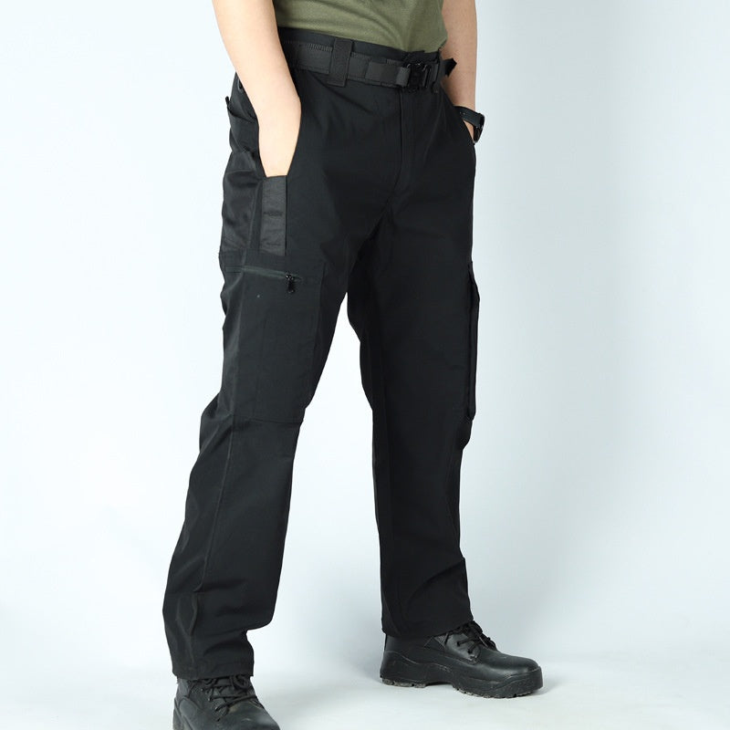 Pantalon cargo long respirant de couleur unie pour hommes