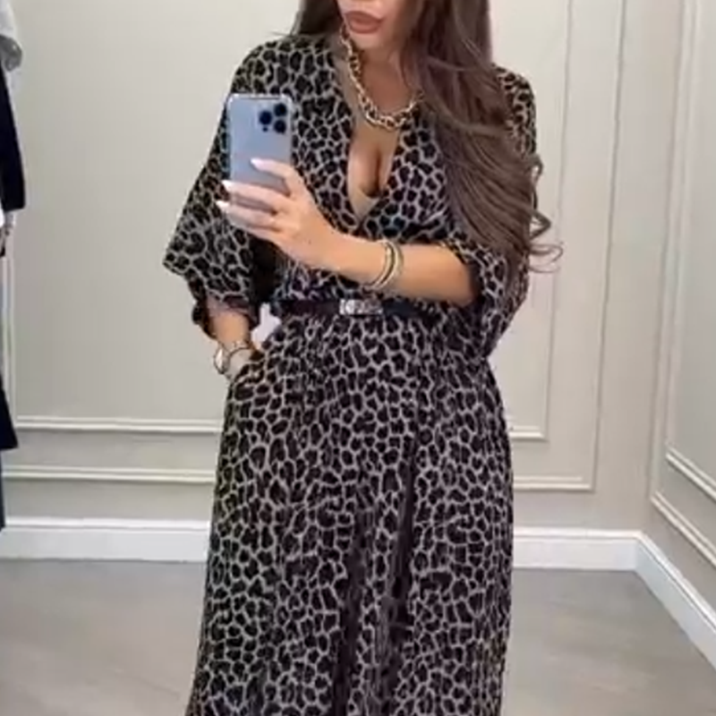 Combinaison mode sexy avec imprimé léopard