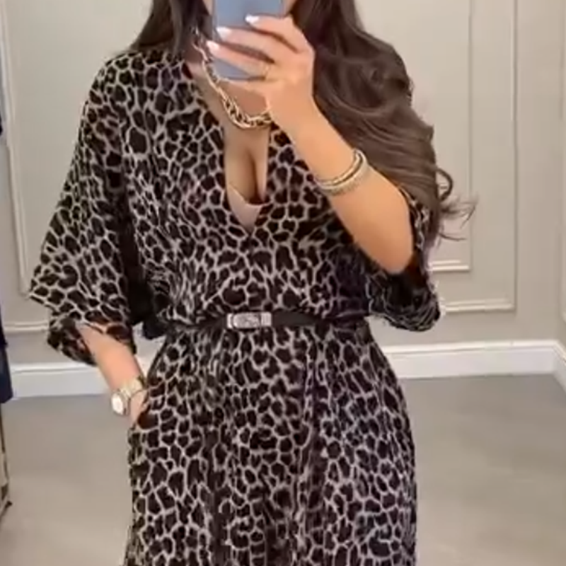 Combinaison mode sexy avec imprimé léopard