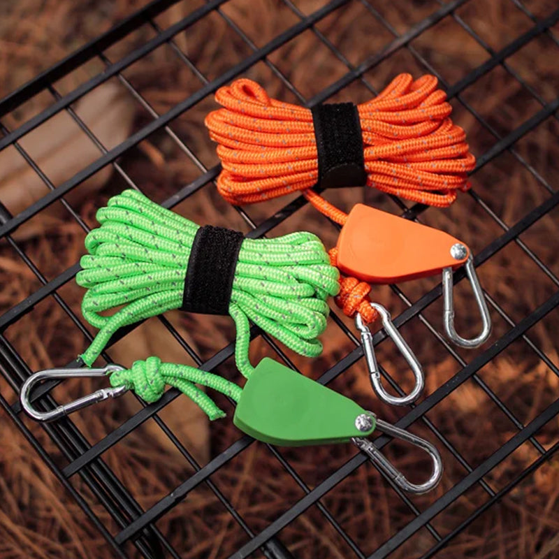 🔥50% DE RÉDUCTION🪢Tente fixe réglable portable - Corde de camping à poulie à dégagement rapide haute résistance🌳 (4 pièces/ensemble)