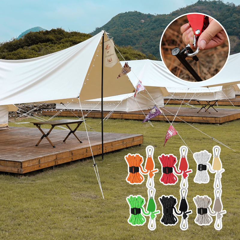 🔥50% DE RÉDUCTION🪢Tente fixe réglable portable - Corde de camping à poulie à dégagement rapide haute résistance🌳 (4 pièces/ensemble)