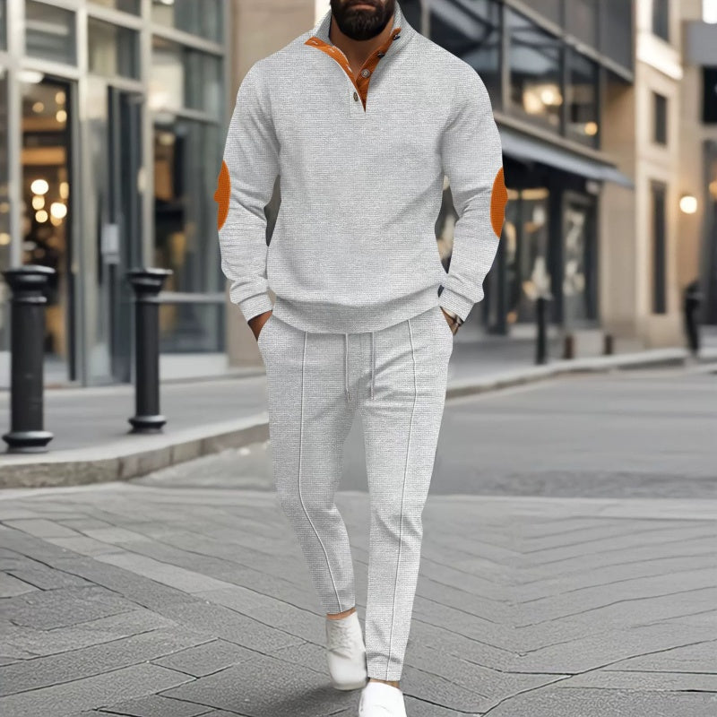 🎁 Soldes exceptionnels 50 % DE RÉDUCTION 🔥 Ensemble sweat-shirt et pantalon décontractés à demi-zip en tricot pour homme
